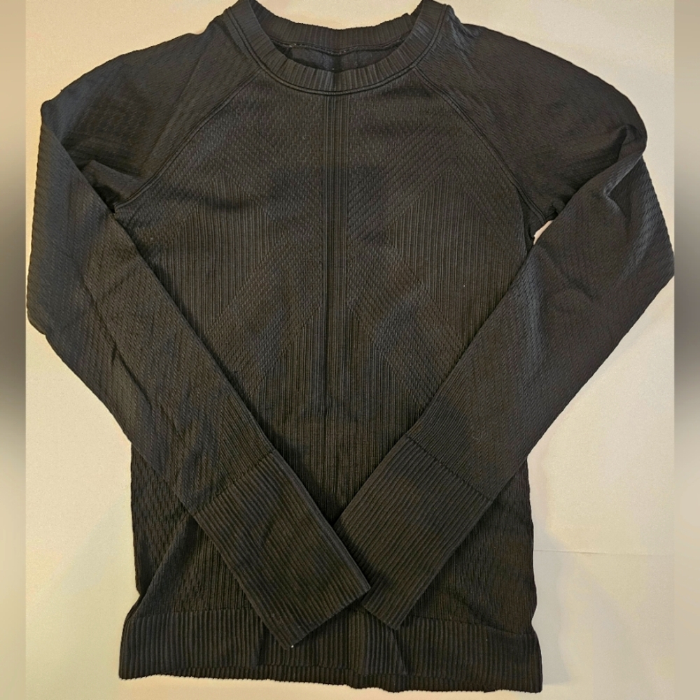 Lululemon Women Black Ribbed Long Sleeve Pullover